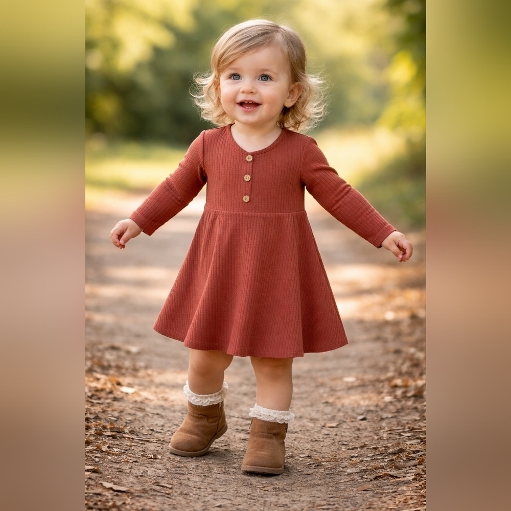 Bailey's Blossoms Mauve Ribbed Dress